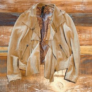 Kenna-T Tan Women's Jacket (XS) 100% leather with suede finish